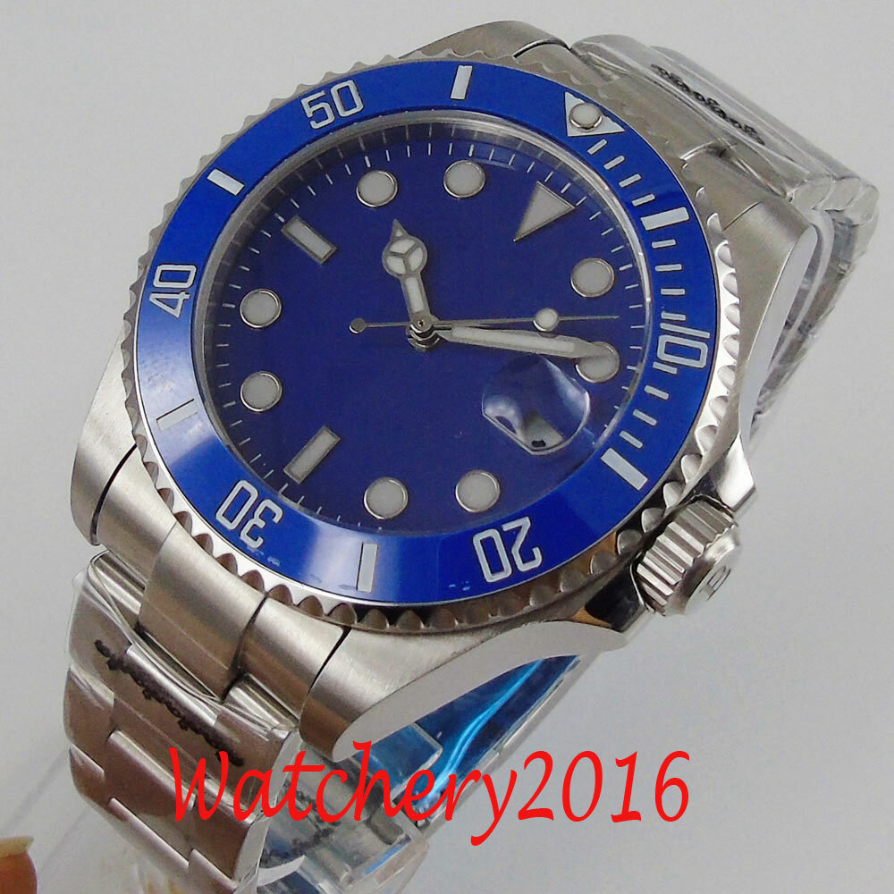 43mm Automatic Mens Wacth NH35A PT5000 Miyota Oyster Strap Sapphire Crystal Date