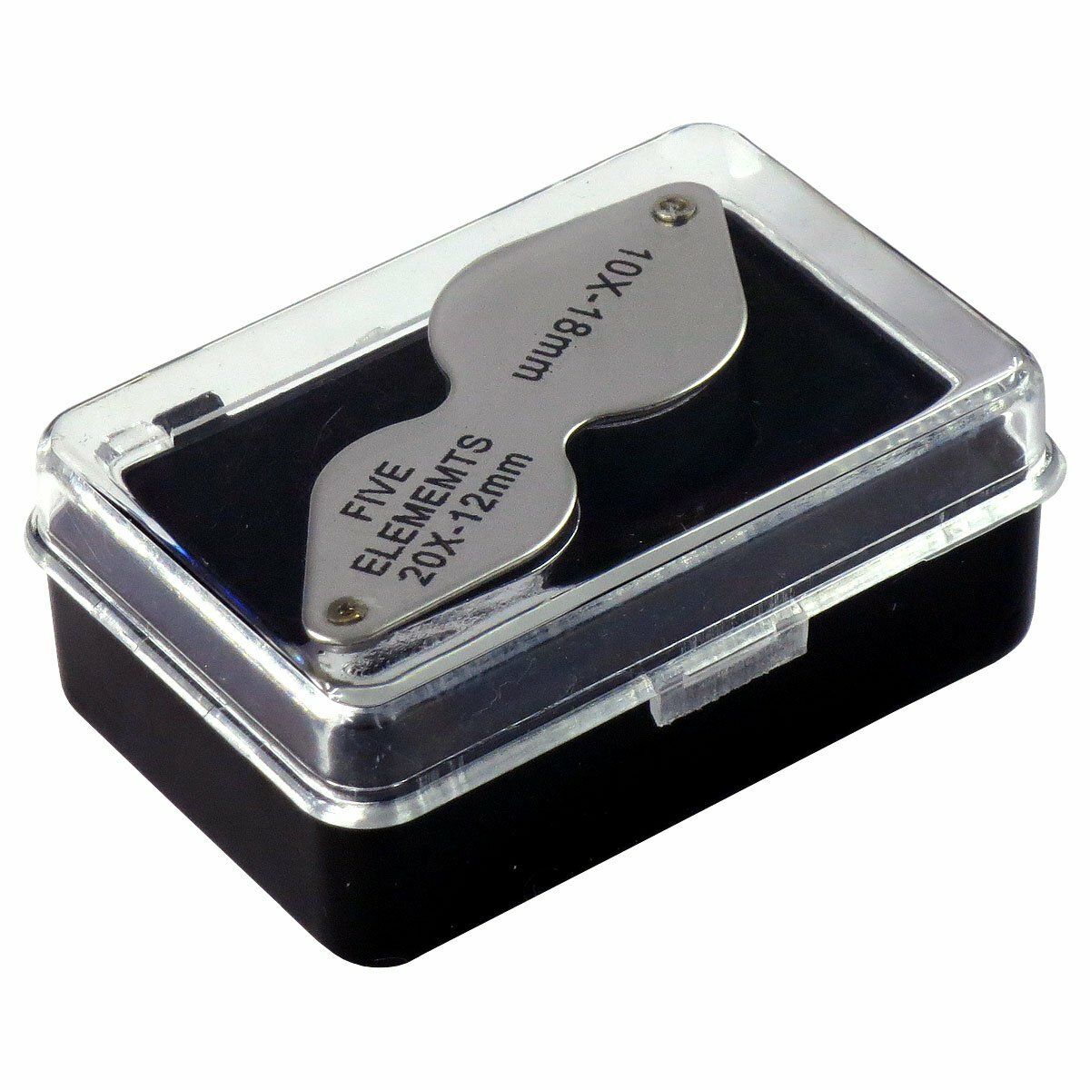 2-Pack 10X 20X DUAL Jewelers Jewelry Eye Loupe Optical Magnifying Glass Lens