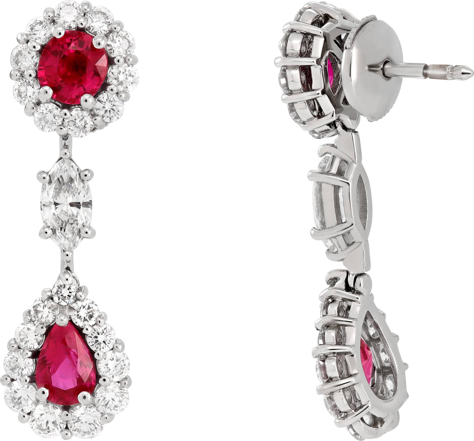 GIA Certified Burma Ruby and Diamond earrings in platinum | G&S