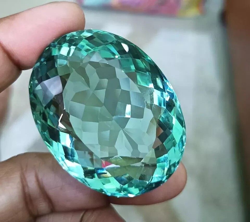 Natural Ocean Blue Huge Topaz Oval Cut Brazilian 220-222Ct Certified Gemstone
