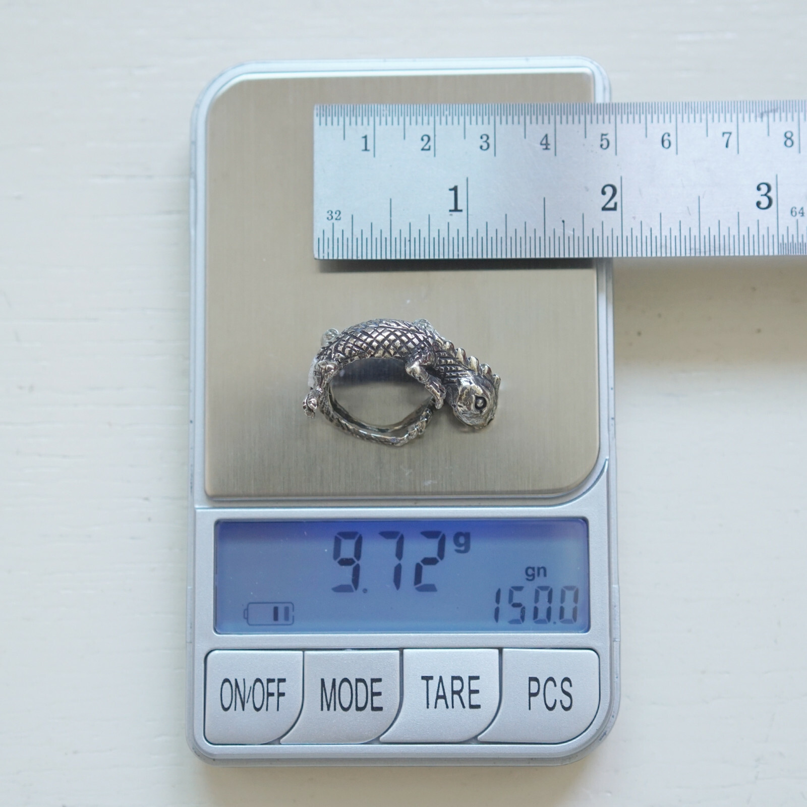 Gecko Chameleon sterling silver ring animal woman Jewelry Boho lizard bugbear