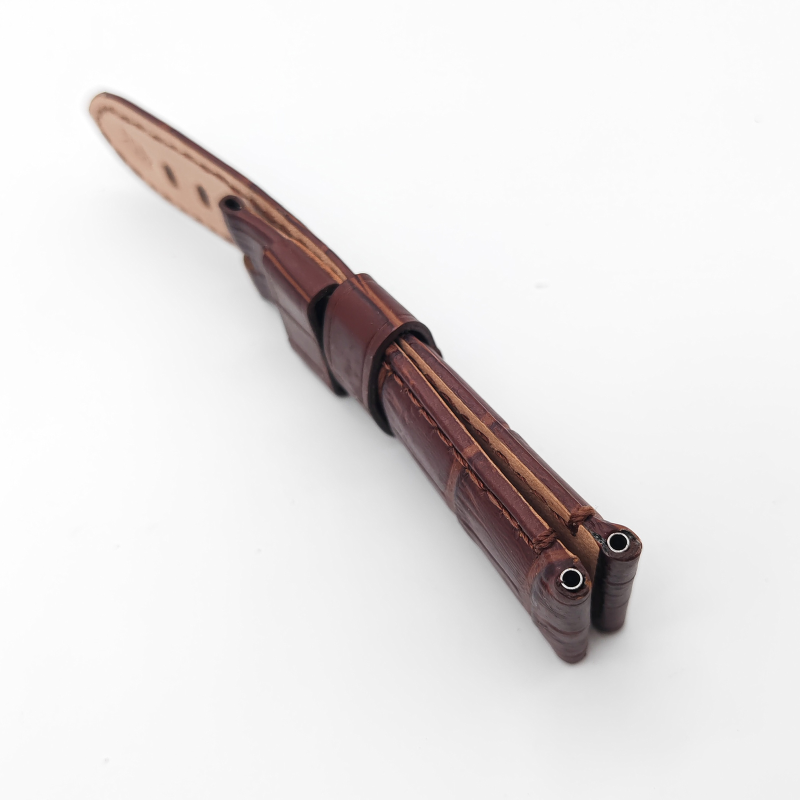 24mm Brown Calf Leather Deployment Clasp Strap For PAM RADIOMIR LUMINOR Watch