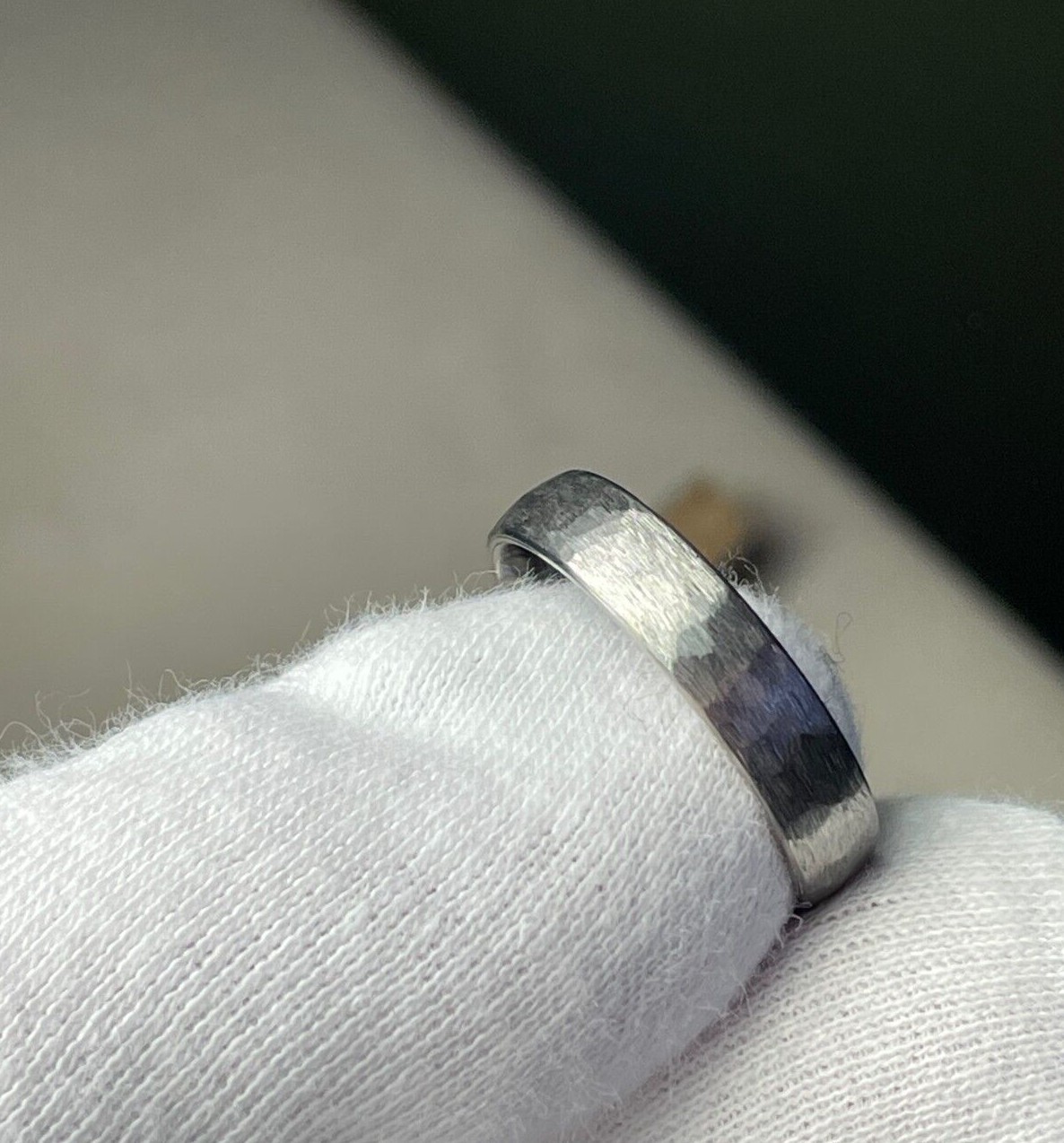 Low/Thin Dome Profile, Rugged Brush, Titanium Band, 5mm Width Pictured