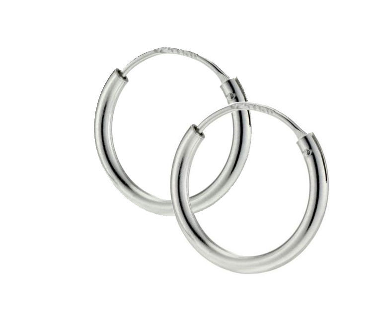 925 sterling silver endless hoop earring