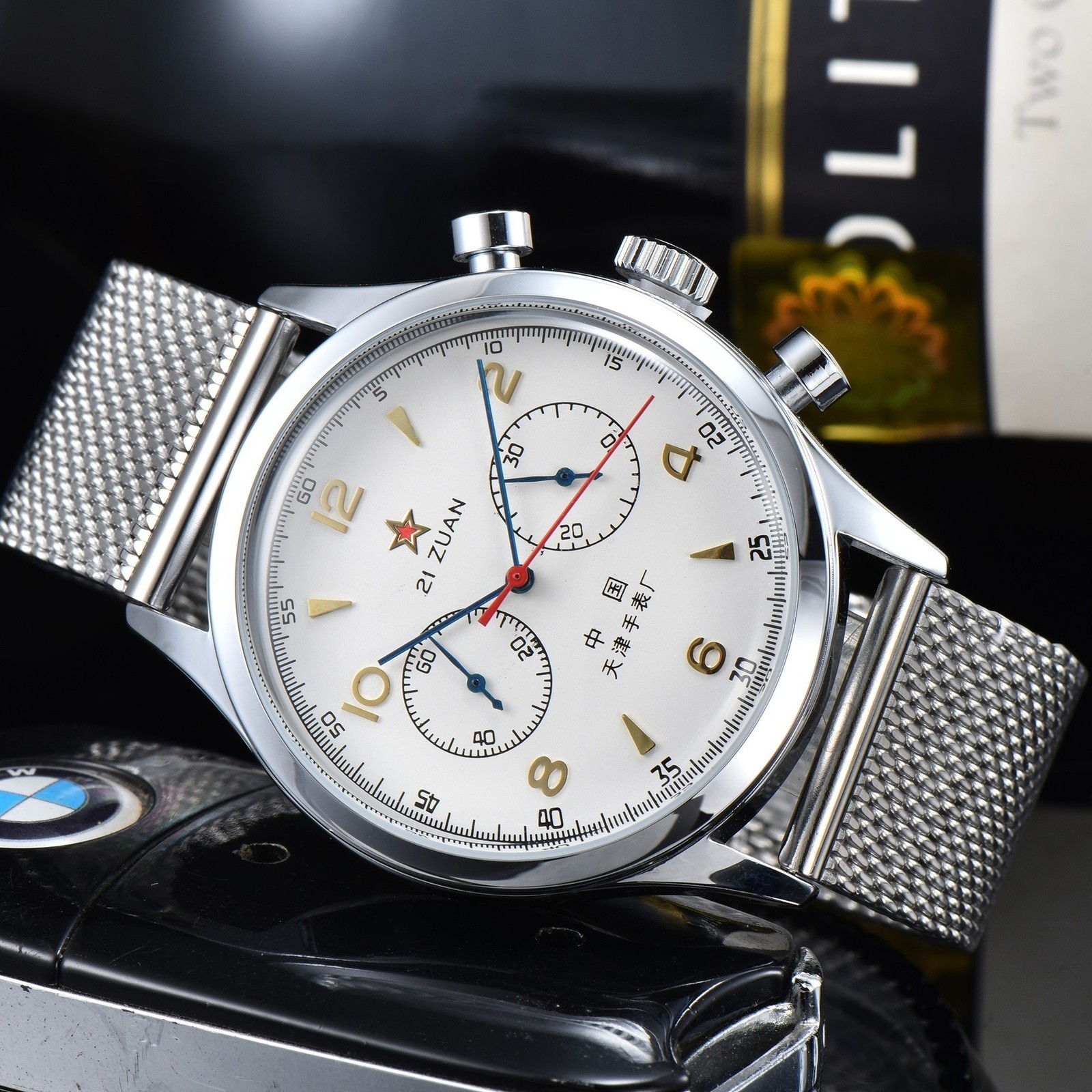 Seagull 1963 Quartz Sapphire Chronograph Watch 40mm Waterproof Luminescent