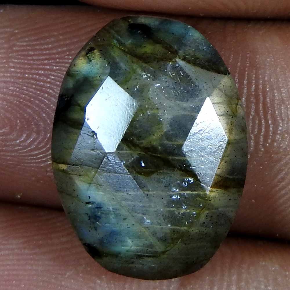 14.45Cts100%Natural Blue Cut Power Labradorite Oval Cabochon Loose Gemstone