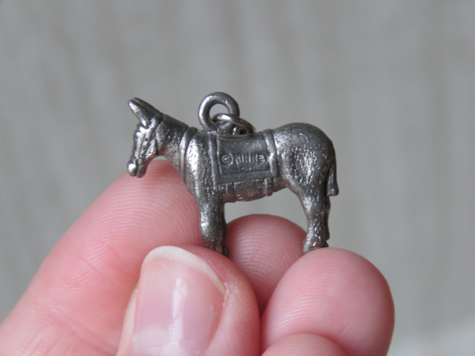 VTG Signed Kinney Sterling Silver Mule Donkey Animal A Bracelet Charm 0.75″