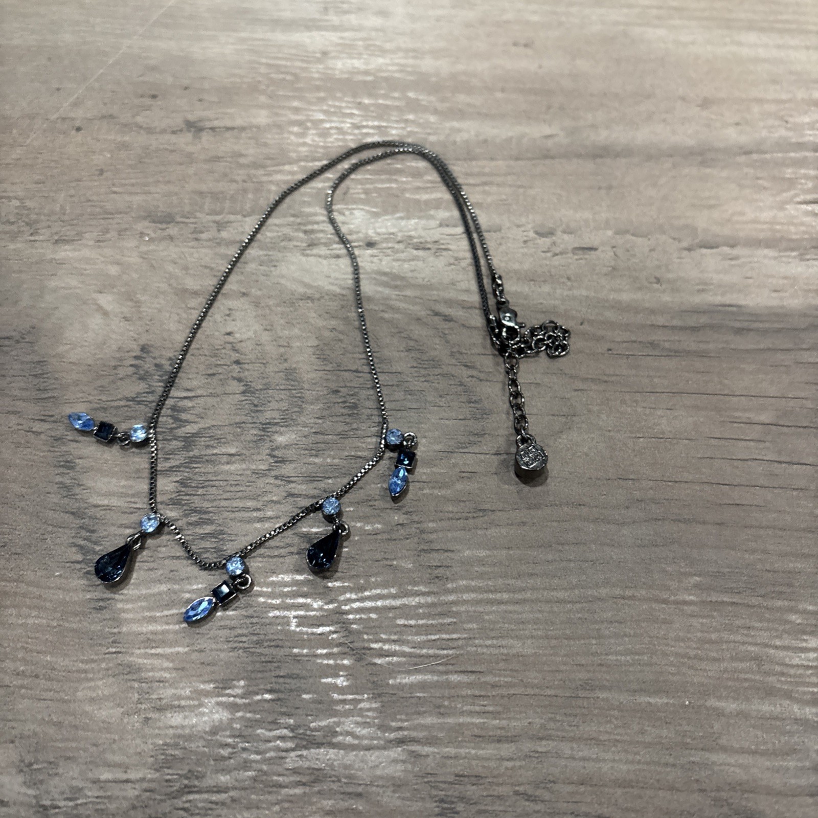Givenchy Black with Blue Rhinestones Necklace #134