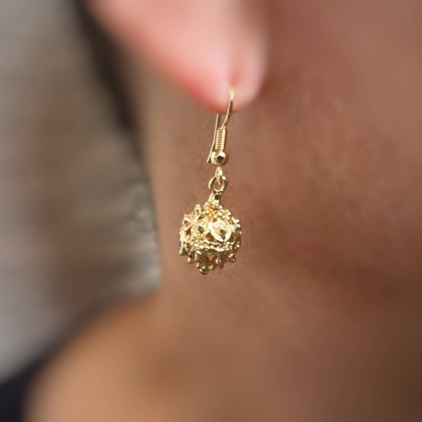 *NEW* Traditional Croatian Handmade Drop Earrings Šibenik Buttons Gold Plated
