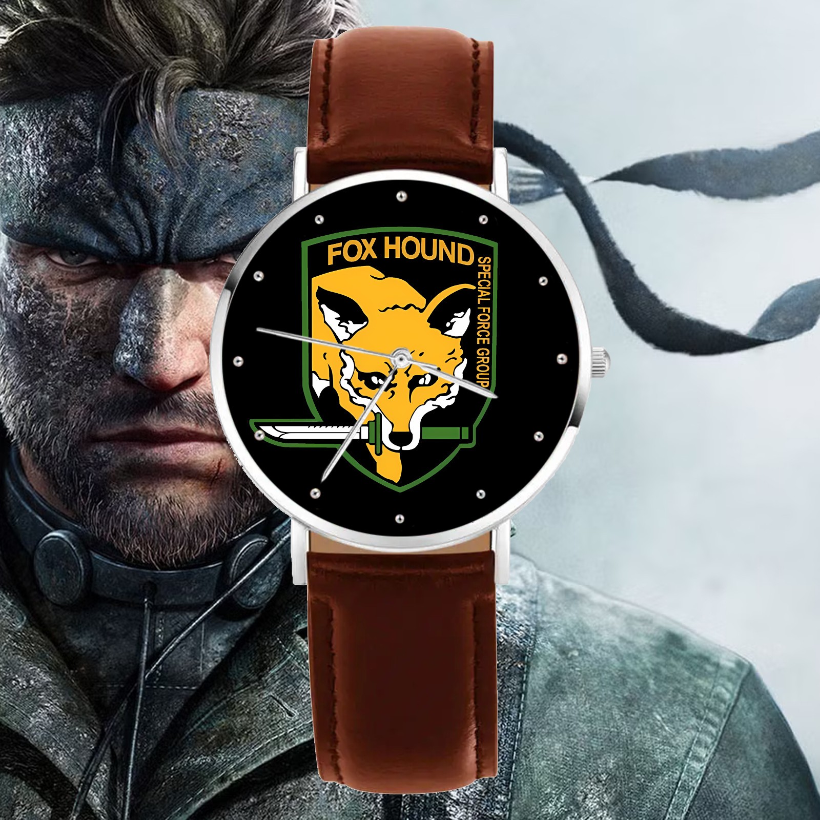 Metal Gear FOXHOUND Special Forces Unit Engraved Wristwatch