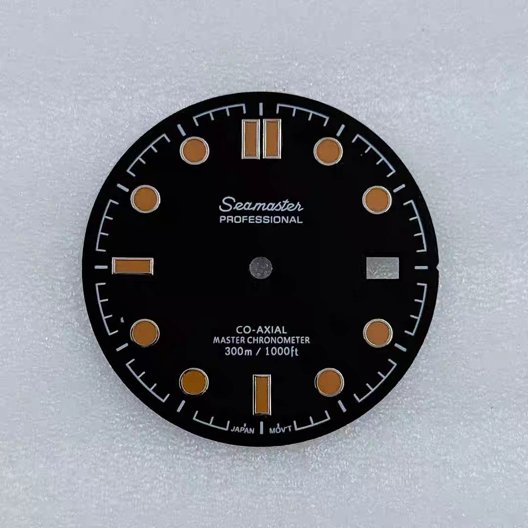 New Seiko black and yellow Seamaster 300m dial 31mm, suitable for NH35 movement