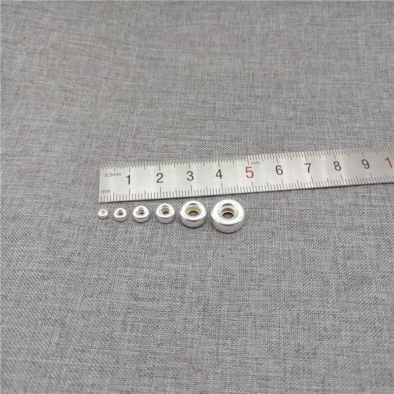 925 Sterling Silver Shiny Tire Donut Beads Spacers 3mm 4mm 5mm 6mm 8mm 10mm