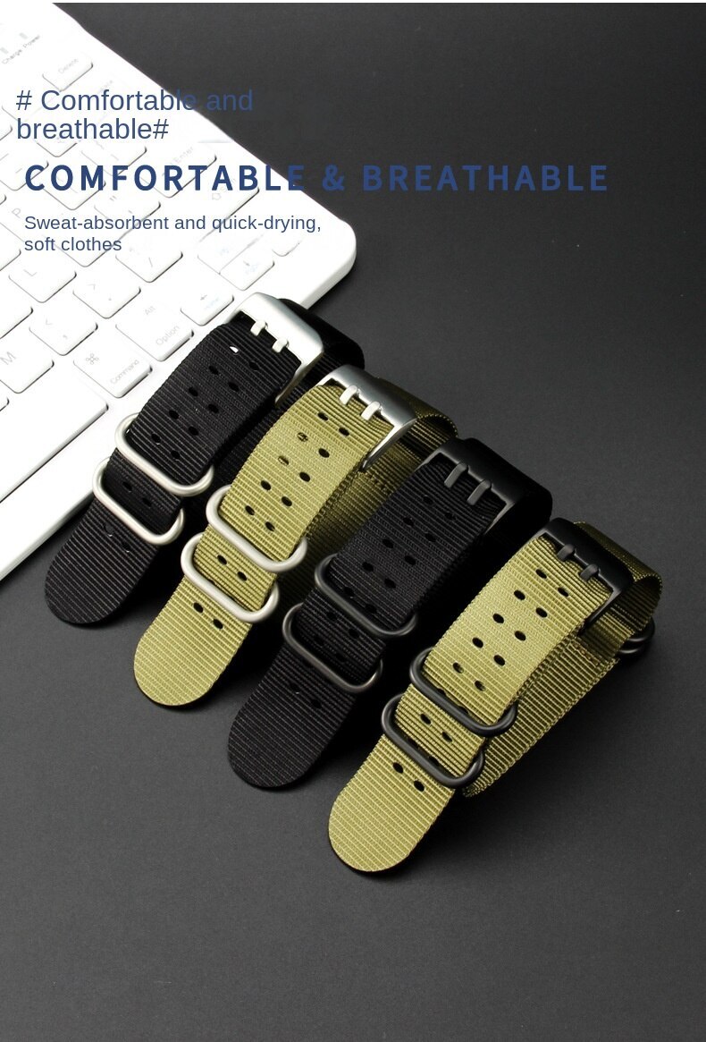 High Quality Nylon Canvas Watch Band Straps Mens Military 22/23mm for Luminox