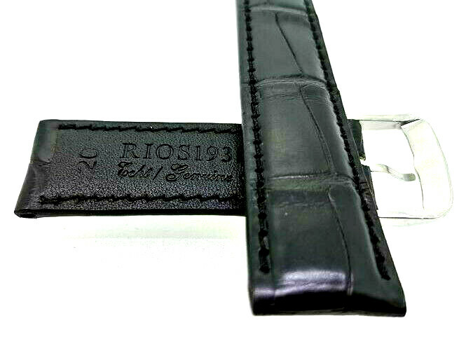 Crocodile Watch Strap 20 22mm Suitable for -faltschließe (18mm) Black / 71