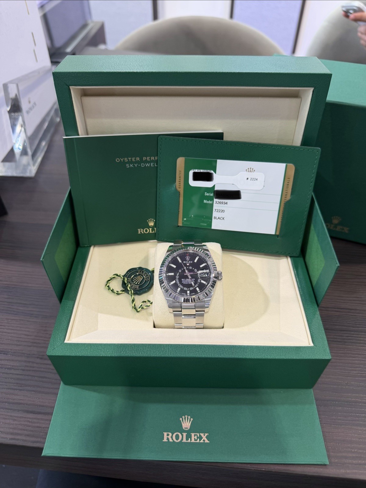 Rolex Sky-Dweller Steel & 18k Gold Bezel Black Dial 42mm FULL SET!! ‘2020 326934