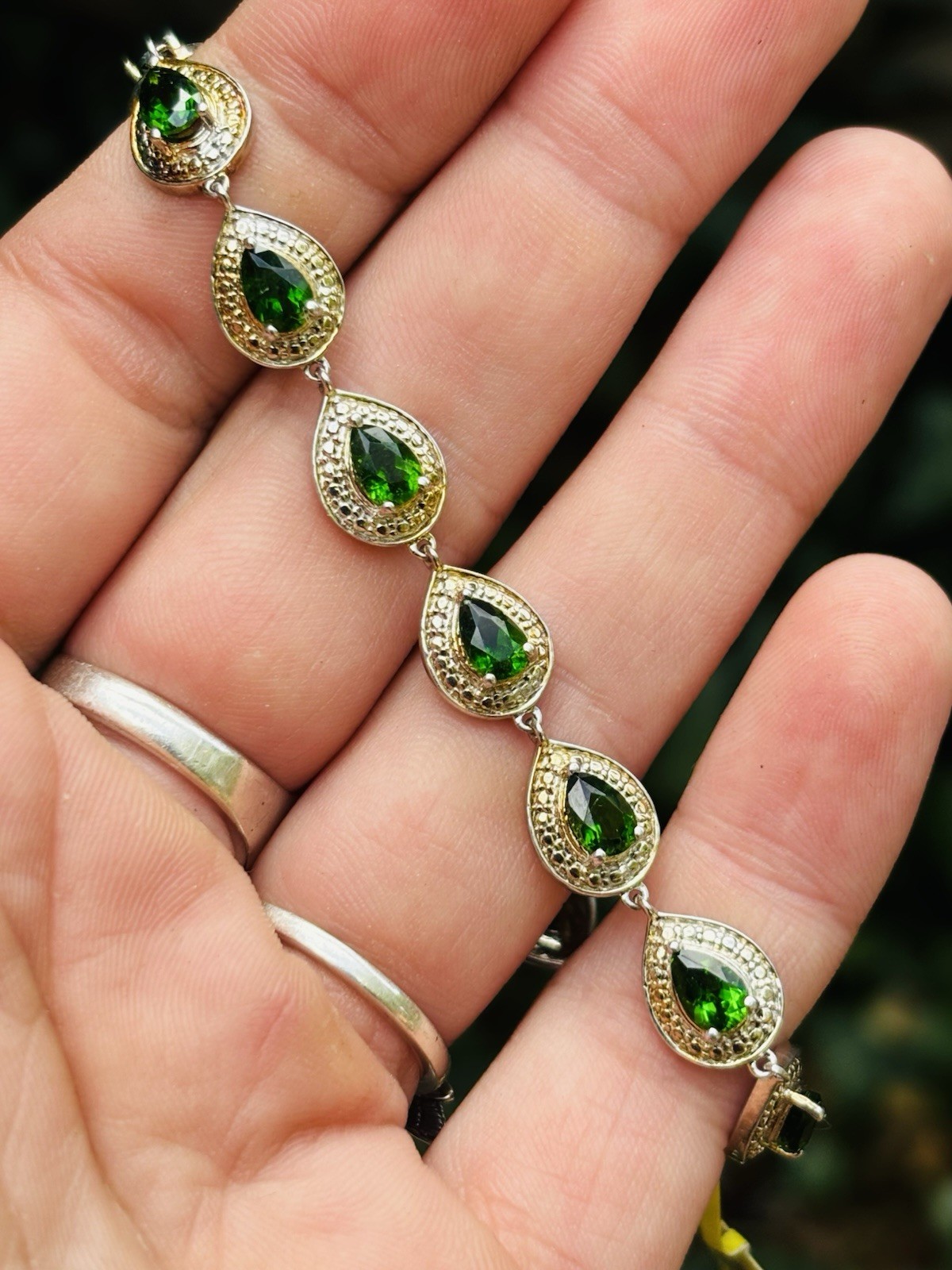 TJC silver and chrome diopside bracelet new with tag