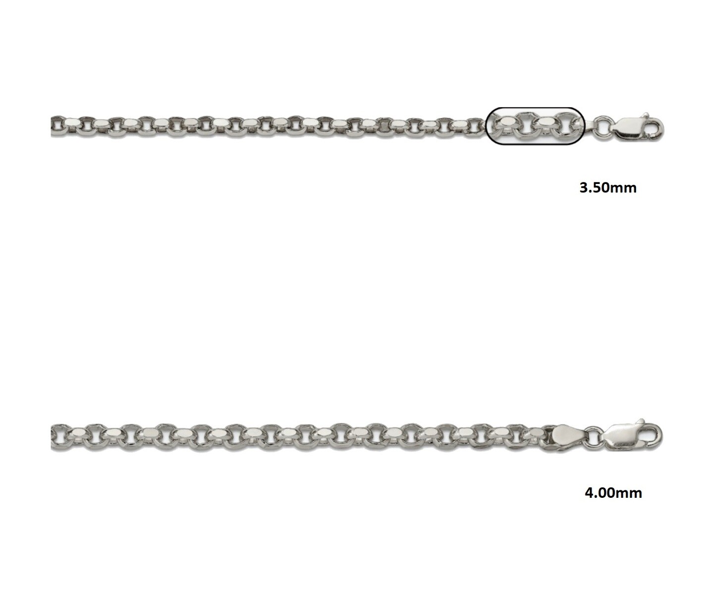 Sterling Silver D/C Rolo Chain 7″, 8″, 16″, 18″, 20″, 22″, 24″, 26″, 30″ Lengths