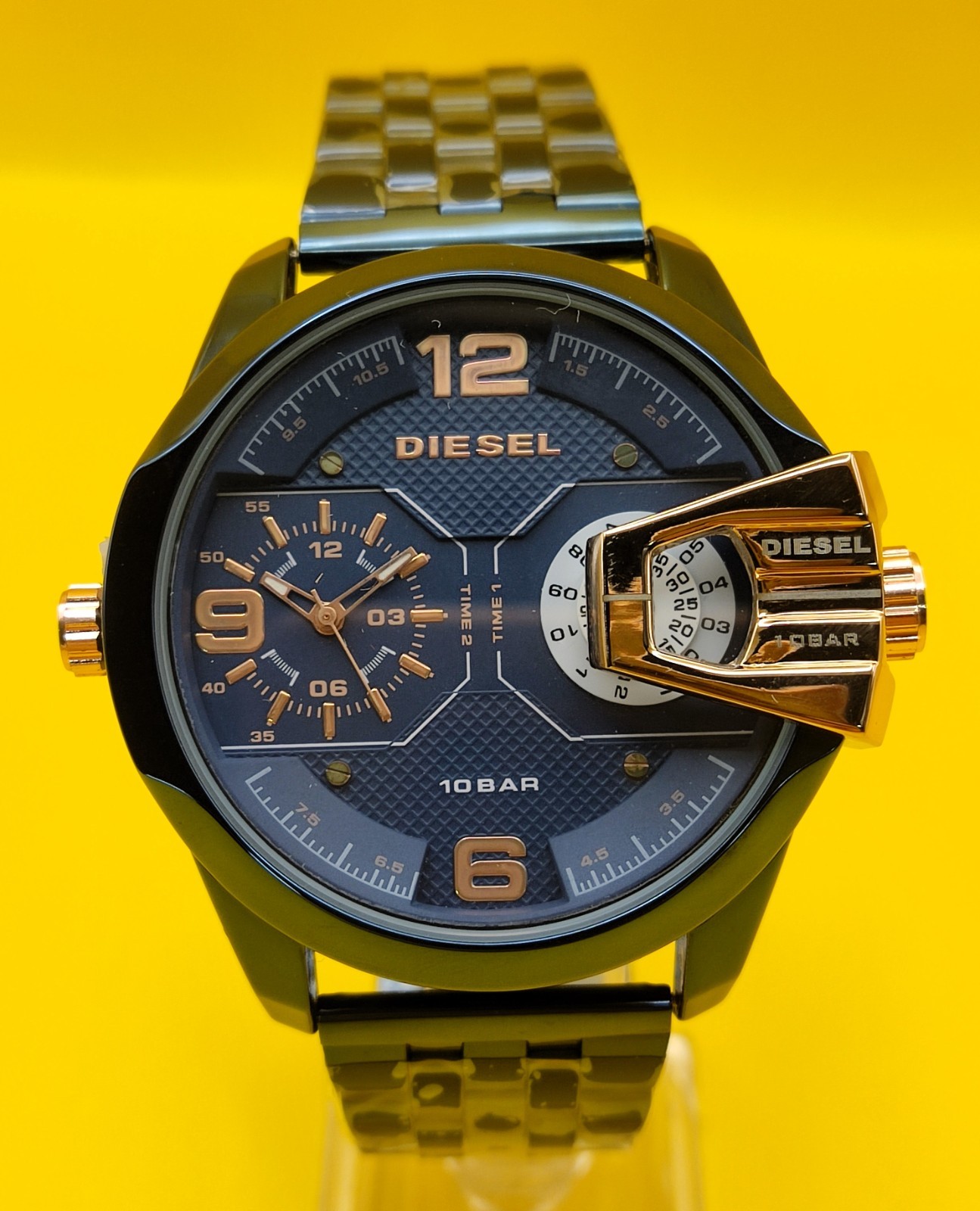 Premium Diesel Only The Brave 10 Bar Dual Time Refurbished Men’s Wrist Watch