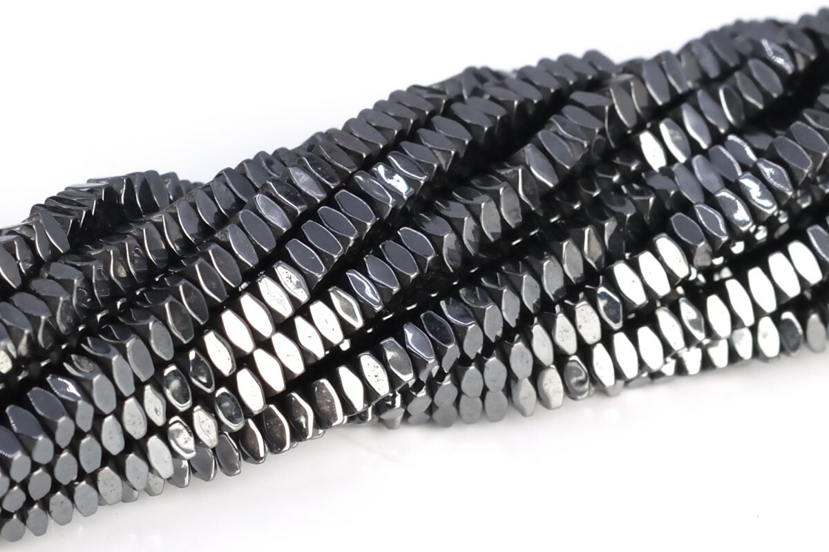 2x1MM Black Hematite Faceted Rectangle Grade AAA Natural Loose Beads 15.5″