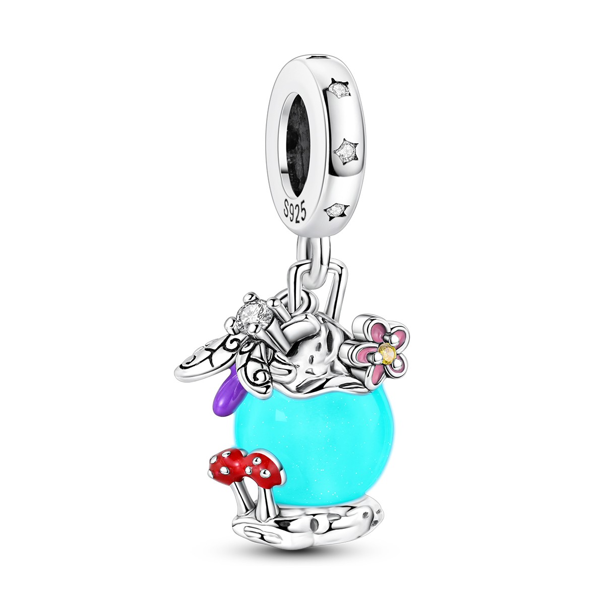 MULA 925 Sterling Silver DIY Charm Firefly Luminous Pendant for Women Bracelet