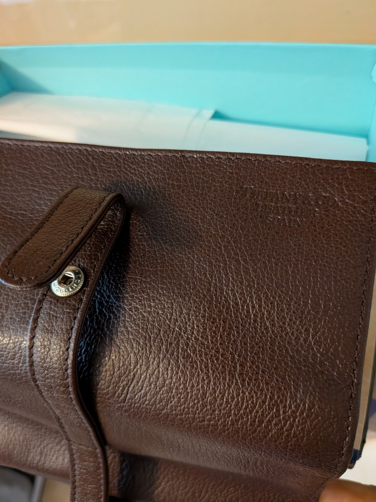NEW NIB Tiffany & Co. BROWN leather jewelry roll w/ T&Co. box, tissue paper