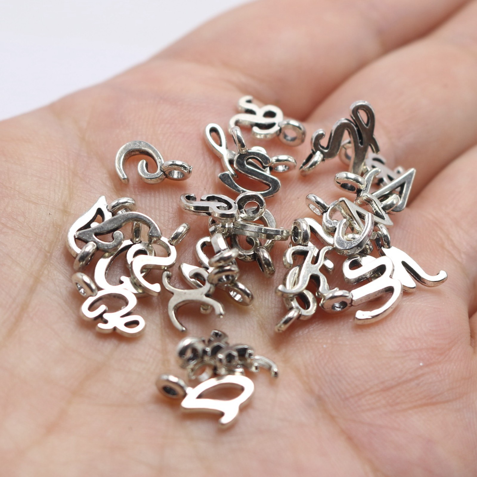 26/52pcs A-Z Mini Alphabet Charms – 10mm Silver Gold Alloy Letter Pendants DIY