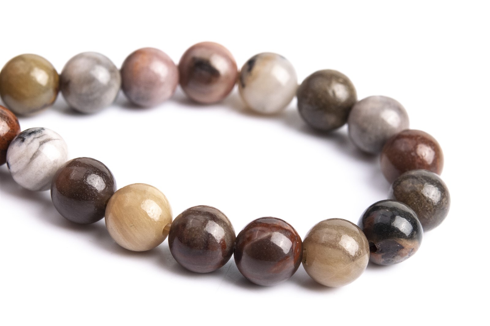 6MM Natural Brown Petrified Wood Jasper Beads Grade AAA Round Loose Beads