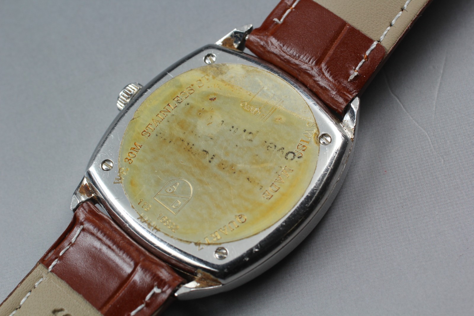 DUNHILL SMALL SECOND MEN’S BRONZE DIAL VINTAGE WATCH SWISS QUARTZ