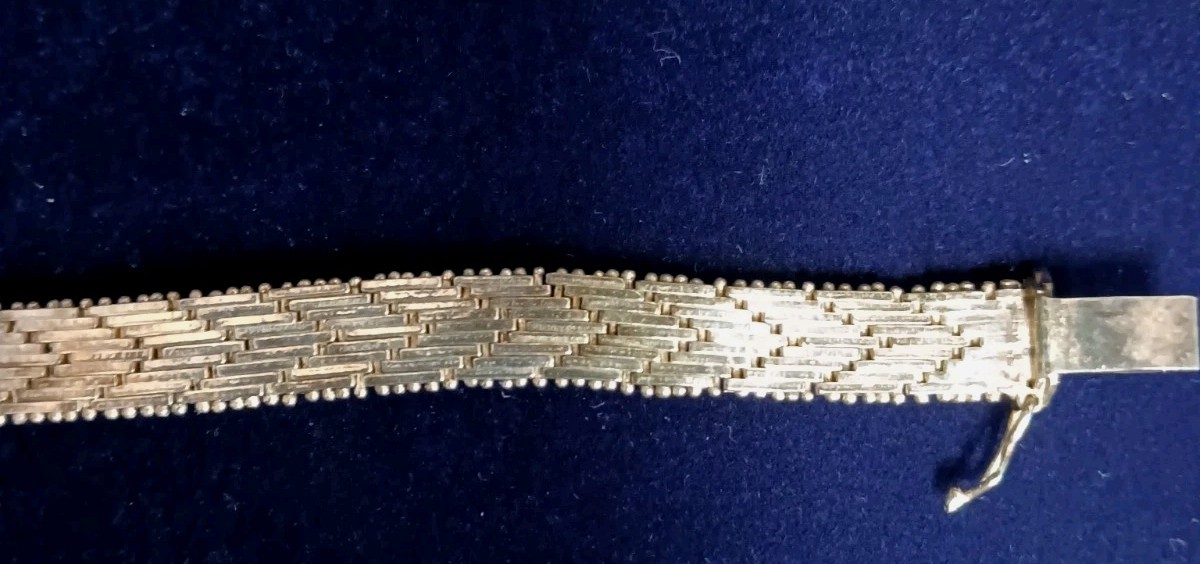 Solid 925 Sterling Silver Weave Design Bracelet With Push Lock Clasp