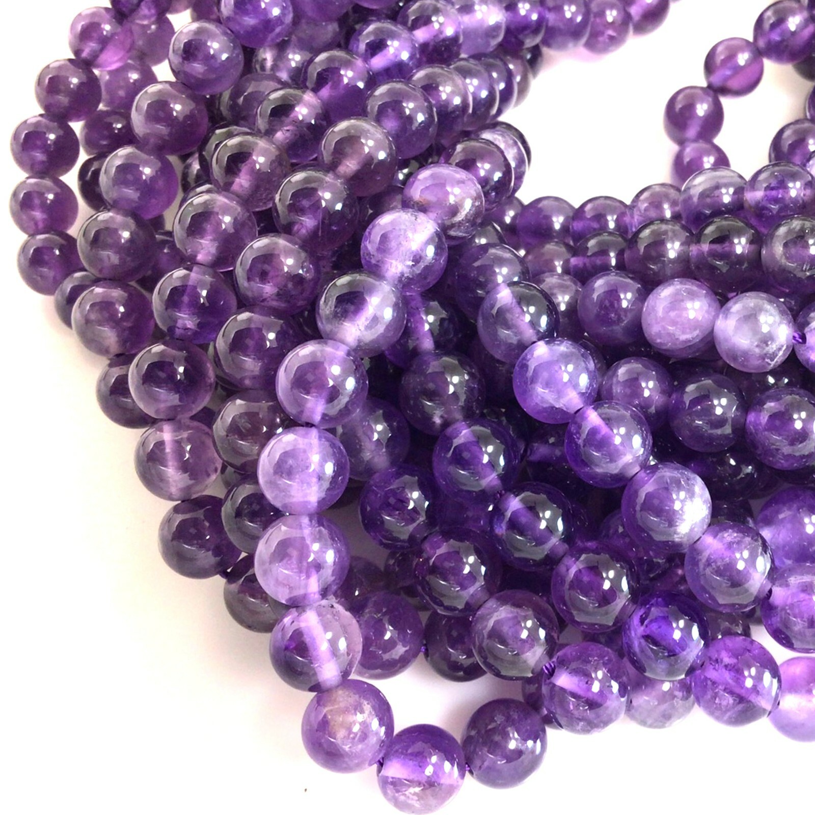 Natural Gemstones Purple Amethyst Round Loose Beads 15″ 4mm 6mm 8mm 10mm 12mm