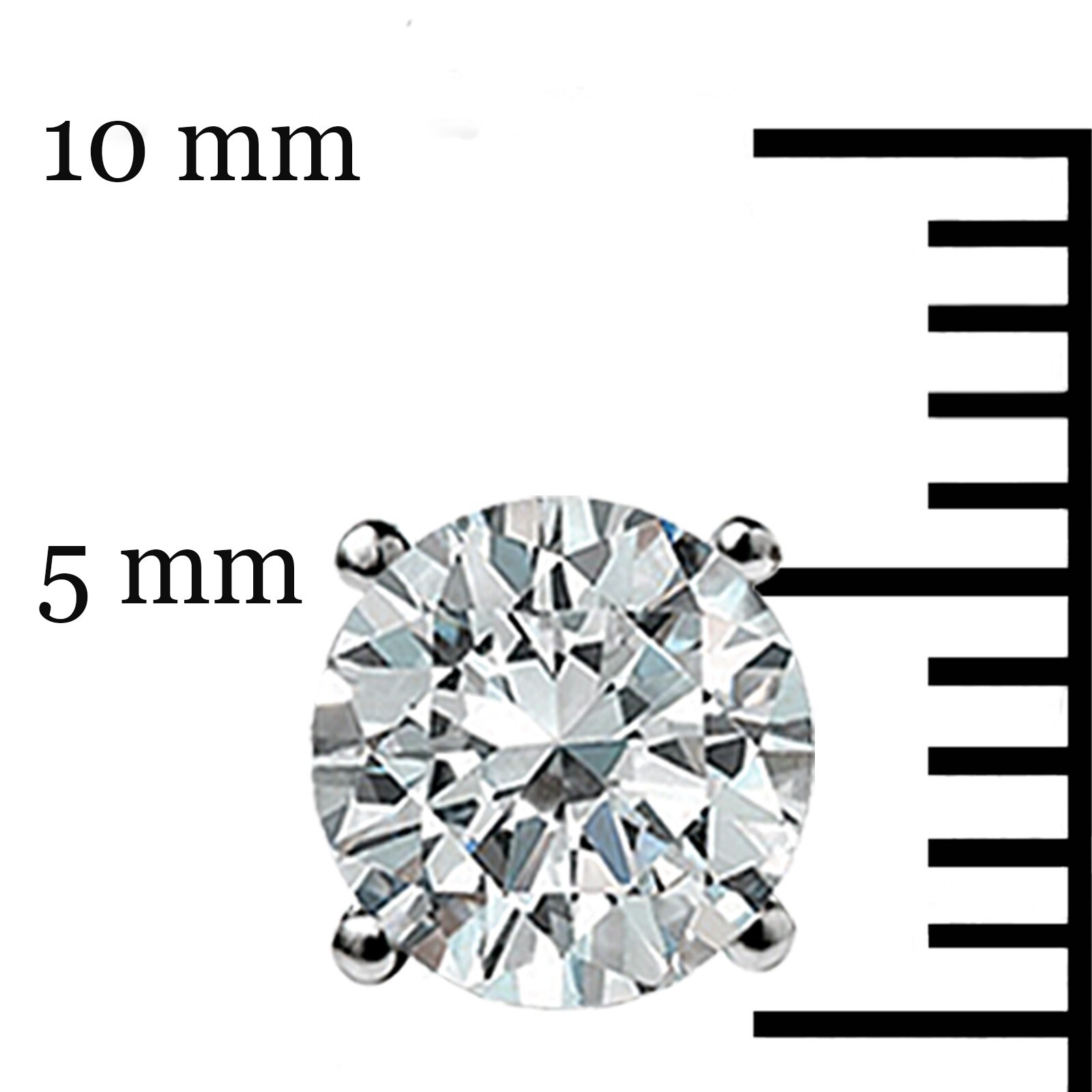 2.0Ct Brilliant Round cut GRA Certified Moissanite Stud Earrings 14K White Gold