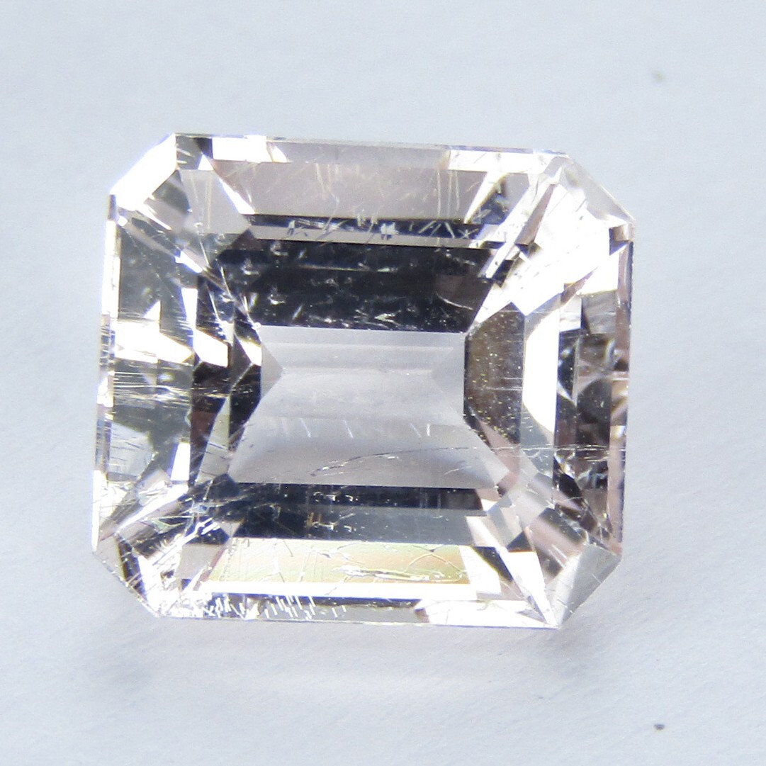 3.38Cts Classic Natural Pale Pink Morganite 9.1×8.2x6mm Emerald Cut Gemstone