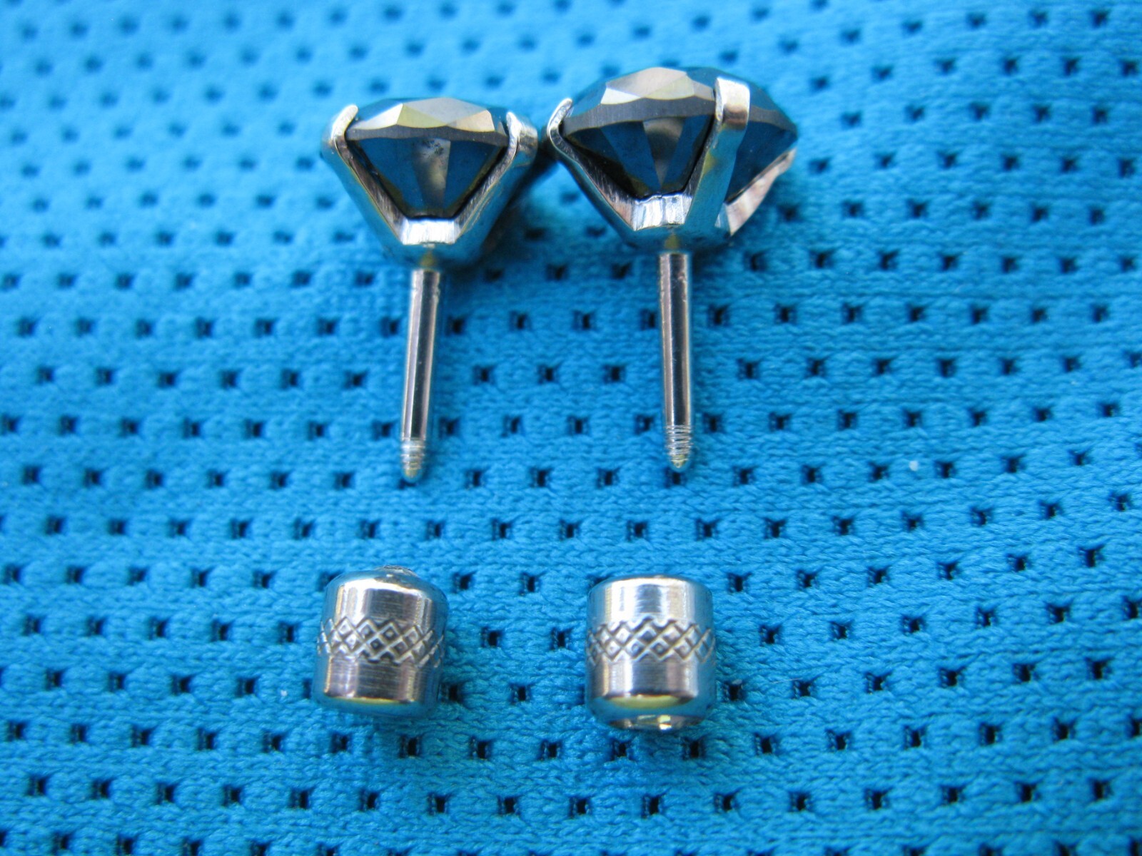 4.10ctw SCREW BACK 100% REAL BLACK DIAMOND EARRINGS,CERTIFICATE,FREE DIA TESTER