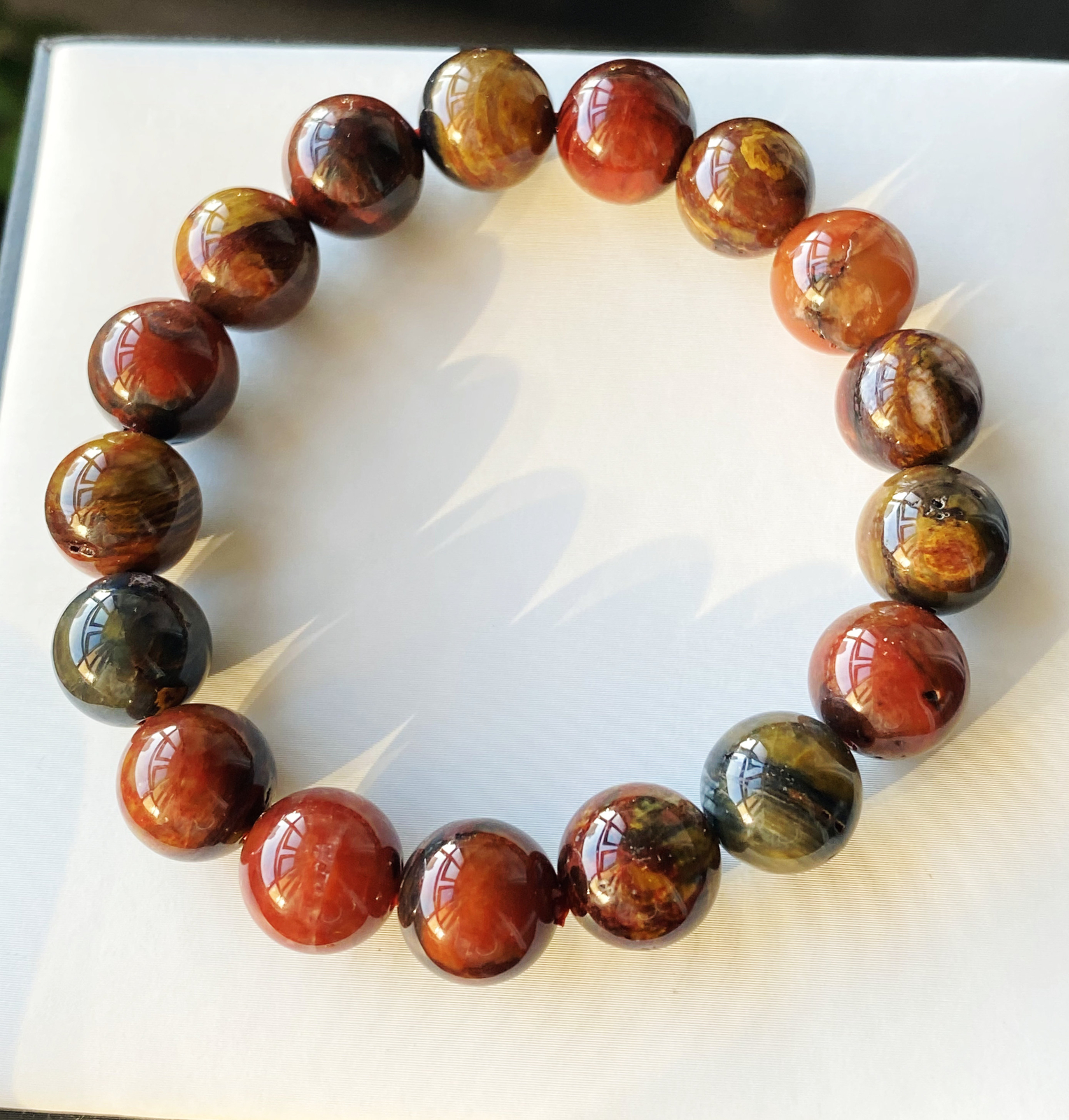 11.8mm Natural Color Pietersite Namibia Gemstone Beads Bracelet 1329
