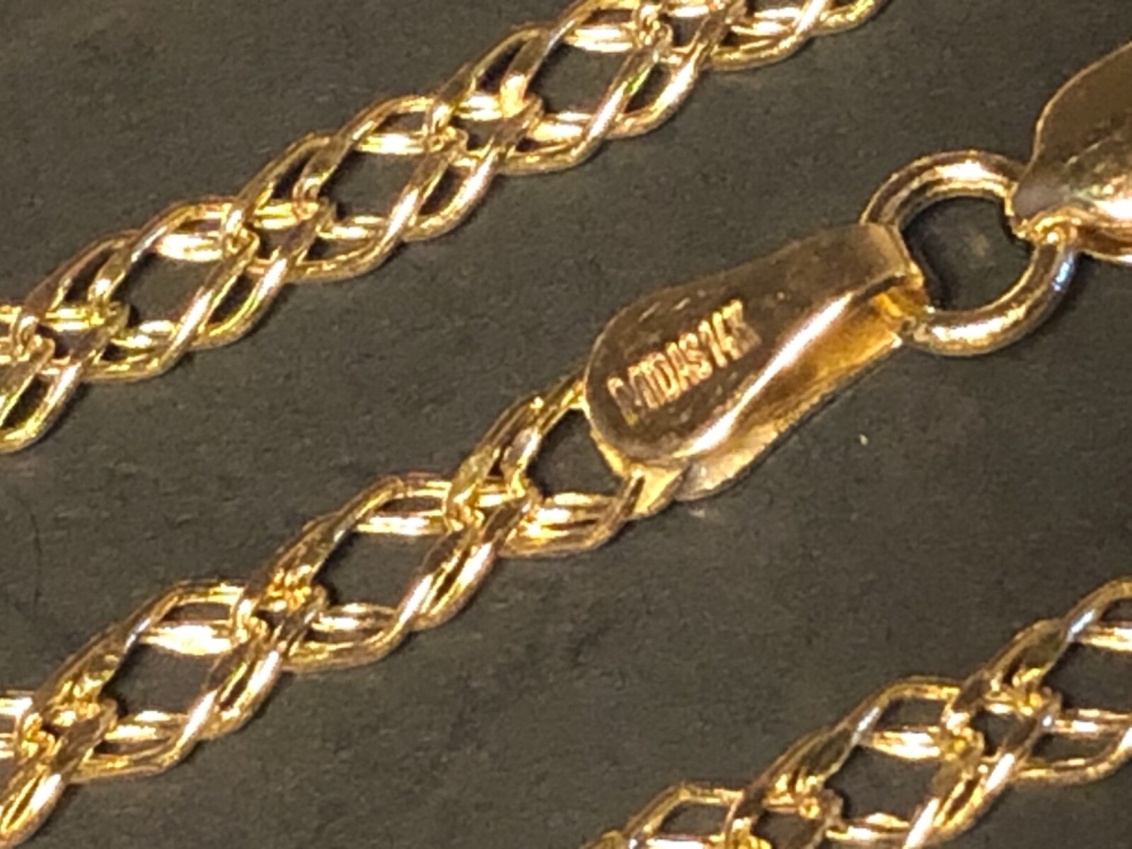14 k Solid Yellow Gold 2.7 mm Rombo Chain Necklace 16″,18″,20″,22″,24″.