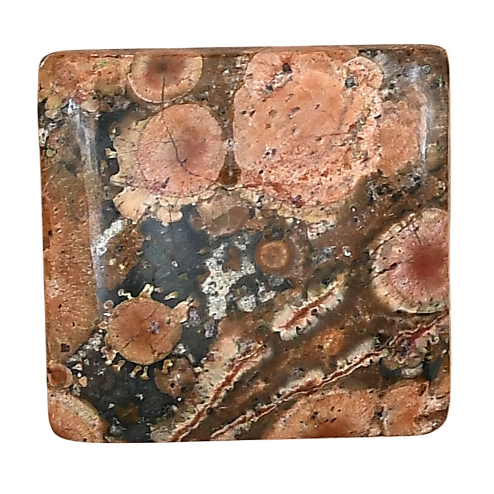 Natural Poppy Jasper 22.4×21.5×6 mm Baguette Shape Polished Gemstone LS02981-49