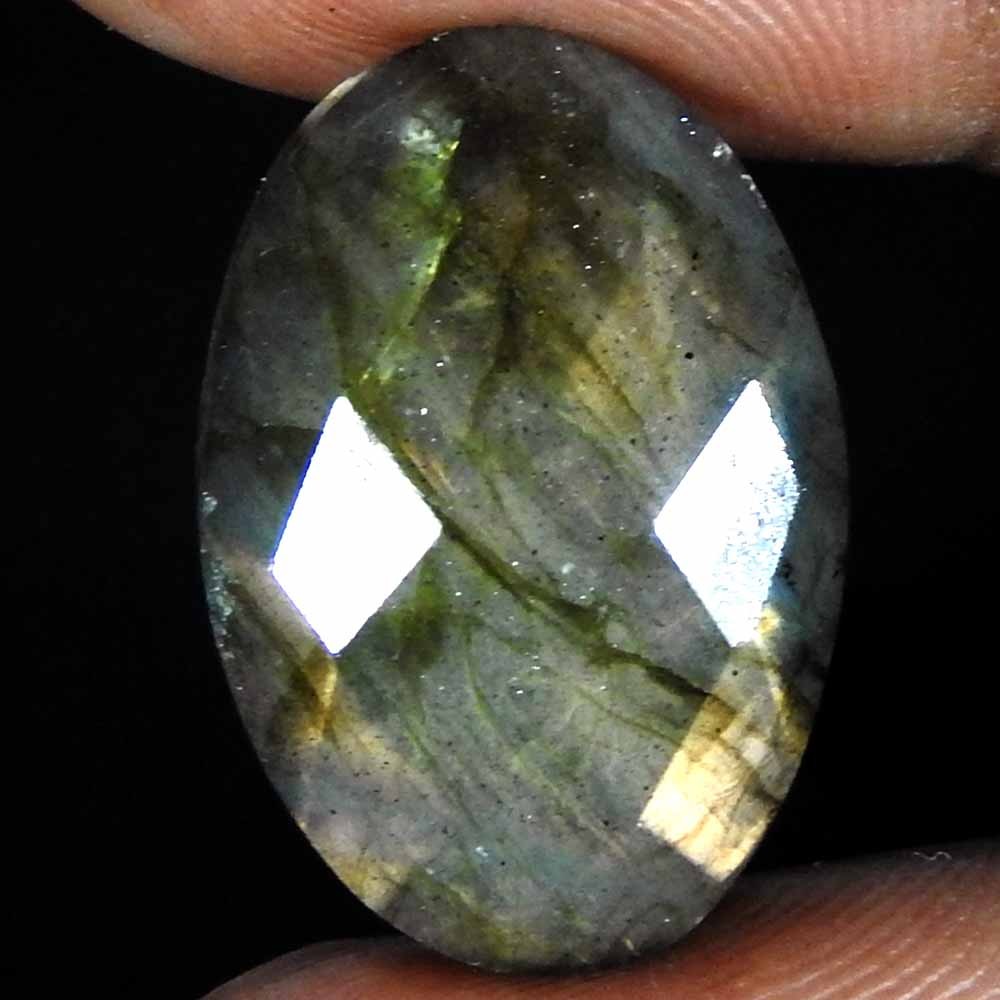 15.90 CT Blue Labradorite Oval Cheker Cut Cabochon Labradorite Gemstone
