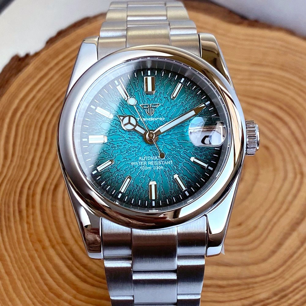 Tandorio 39mm Fashion Sapphire Round Bezel Lume 20ATM NH35 PT5000 Men Auto Watch