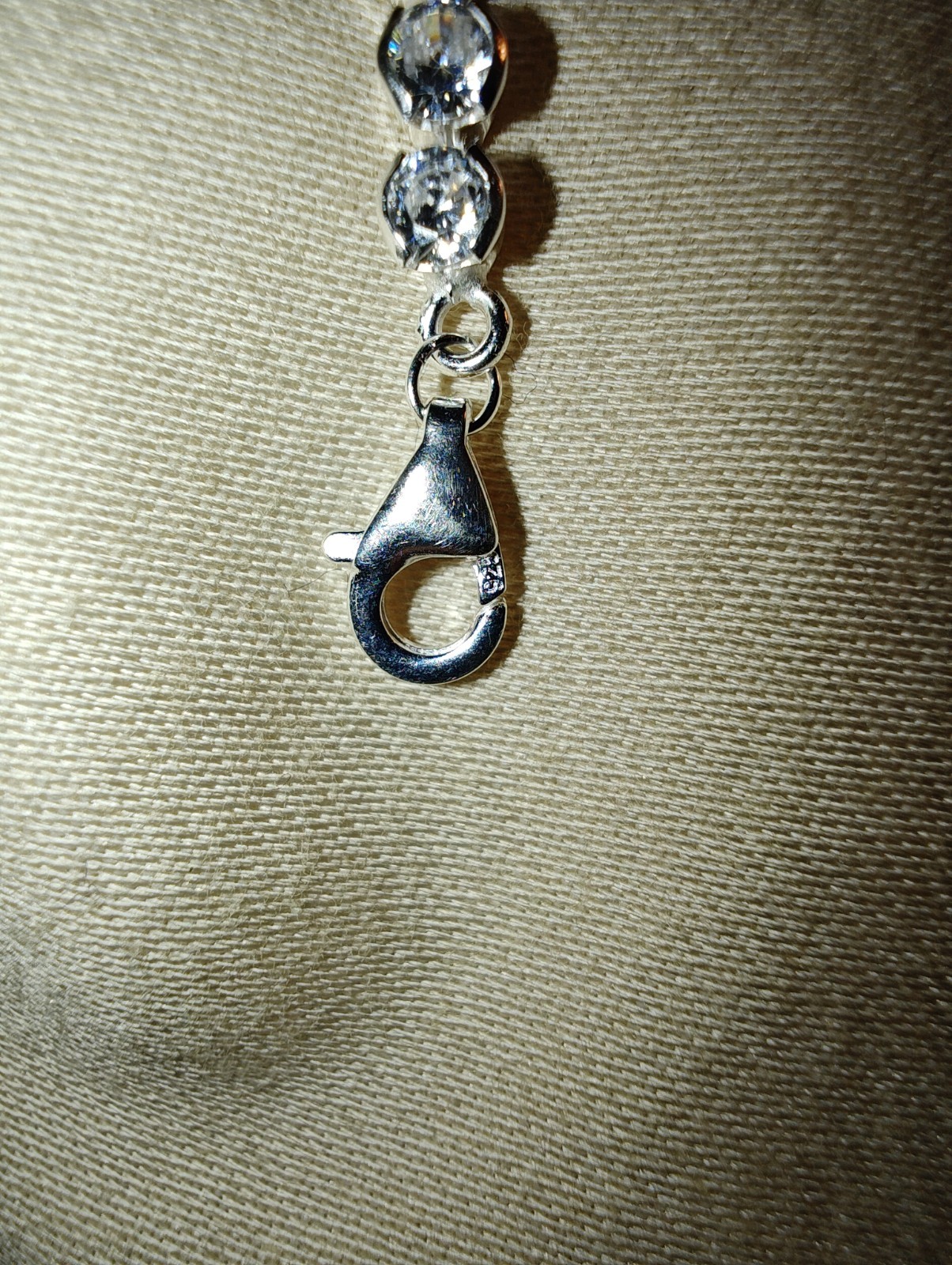 Adjustable .925 sterling silver bracelet blue stone paperclip & tennis band a13