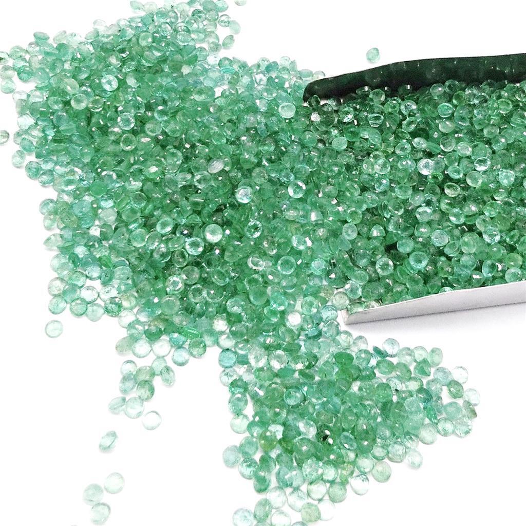 Wholesale Lot 1.5mm to 3mm Round Facet Zambian Emerald Loose Calibrated Gemstone
