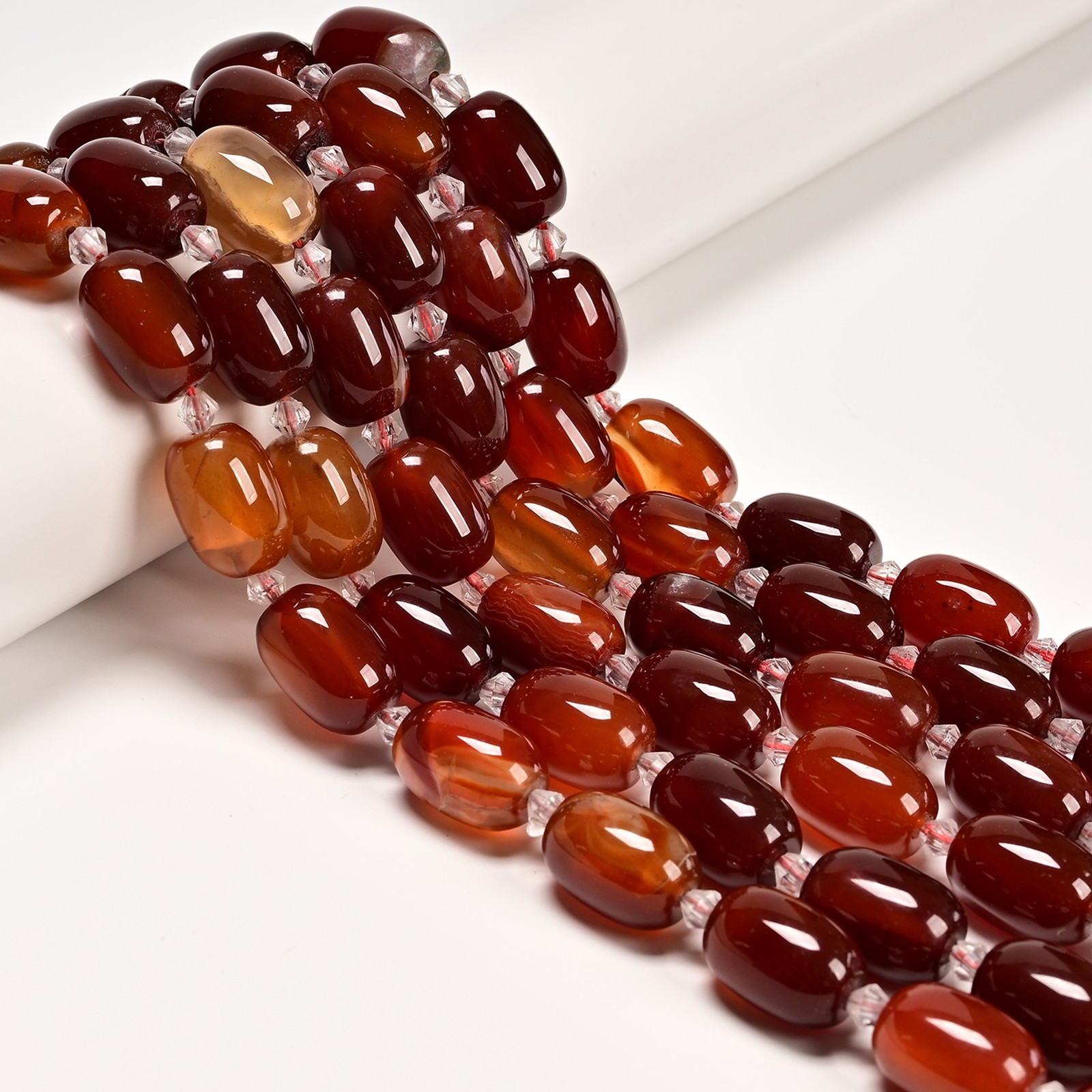 Natural Carnelian Barrel Drum Shape Beads Size 12-13mm x 17-18mm 15.5” Strand
