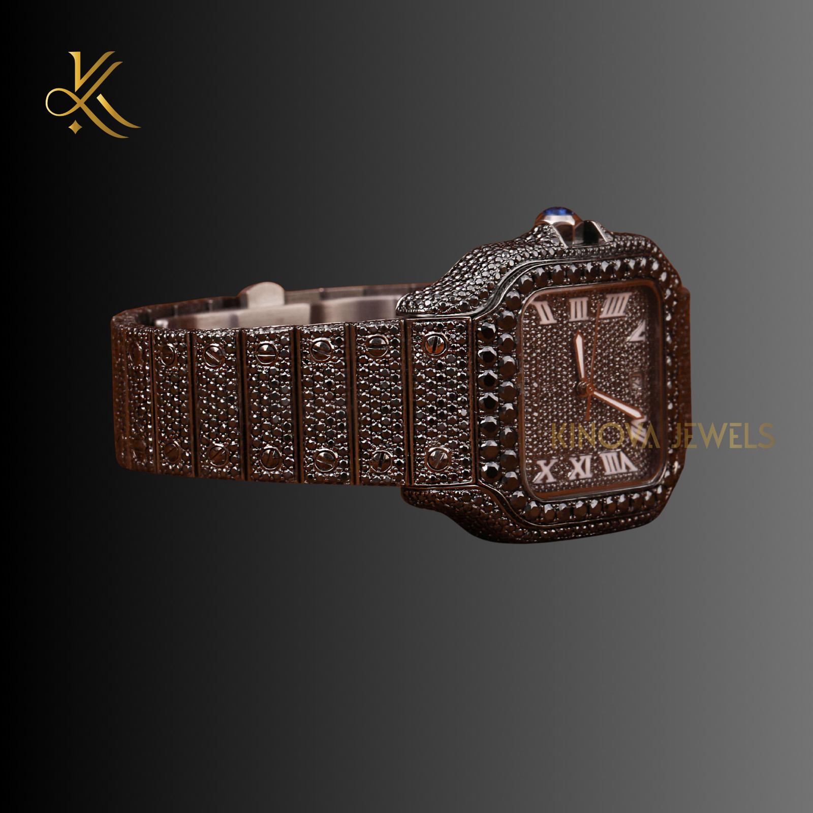 Men’s VVS1 Moissanite Diamond Watch Fully Iced Luxury Bling