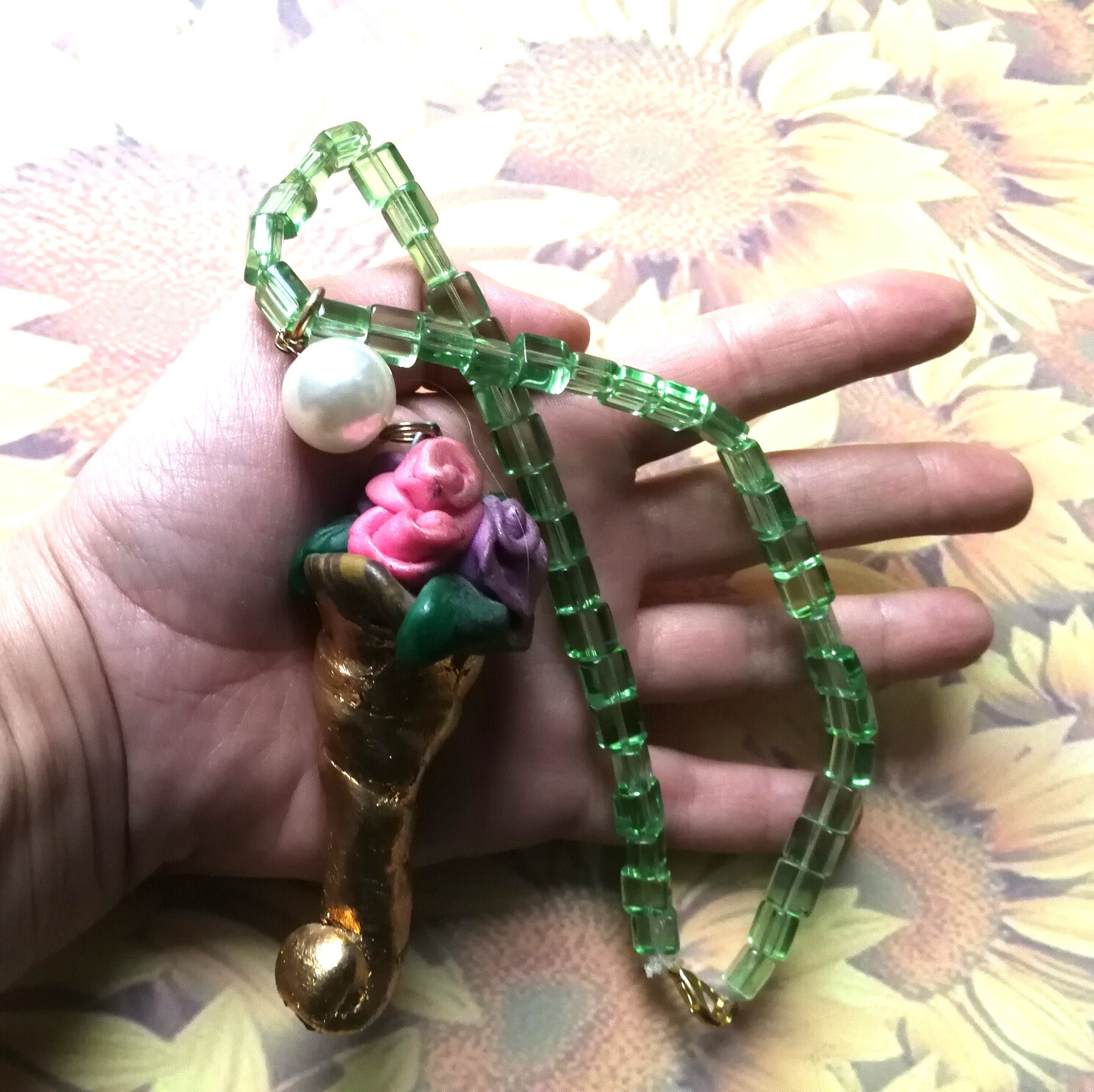 lucky horn plenty talisman pendant necklace amulet cornucopia money vintage gift