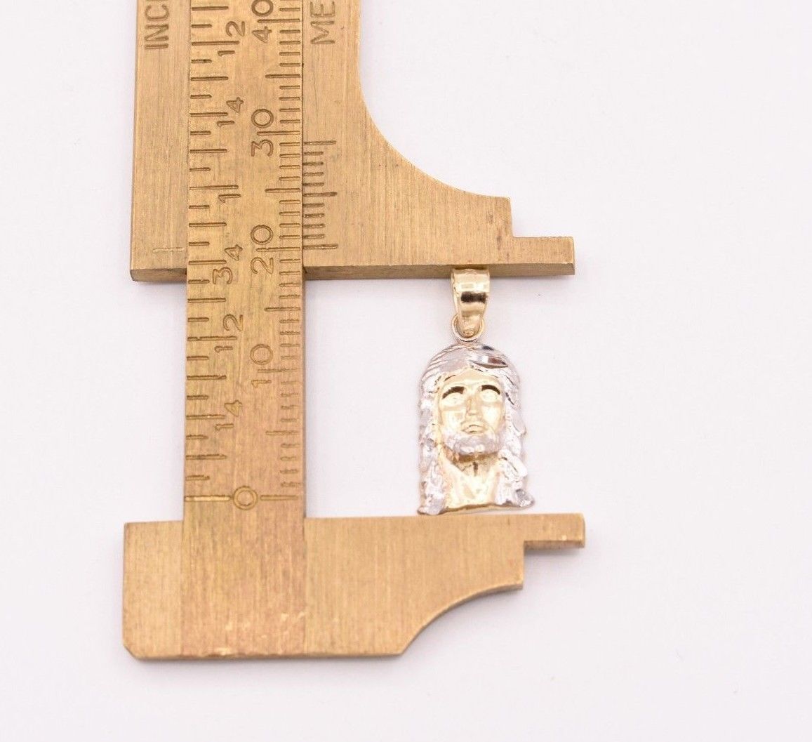 3/4″ Diamond Cut Jesus Head Charm Pendant Real Solid 10K Yellow White Gold
