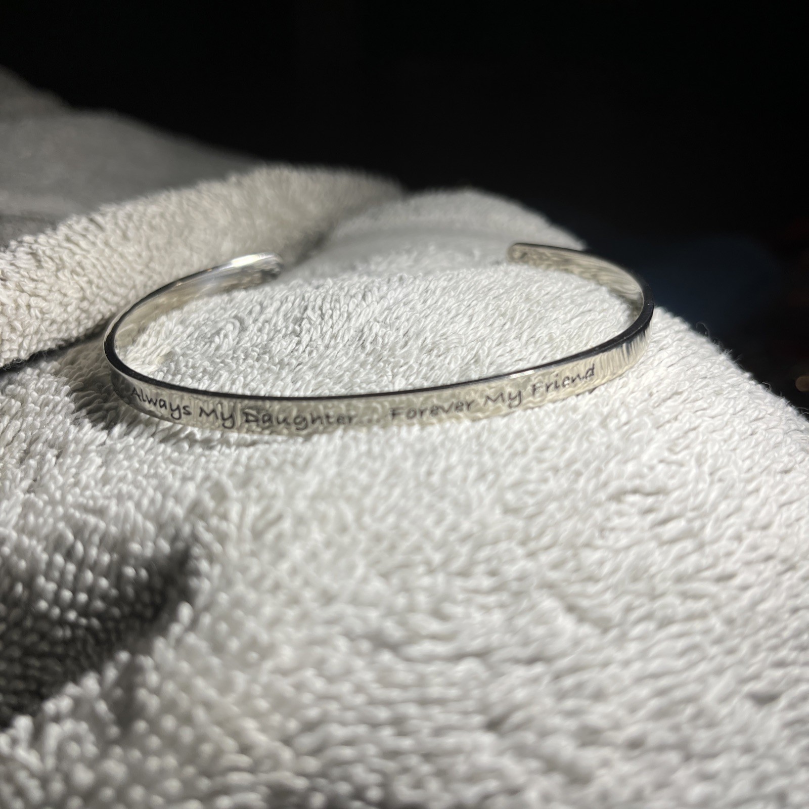 Always My Daughter Inspirational Stainless Steel Cuff Bracelet 1/4 Inch Wide 7”