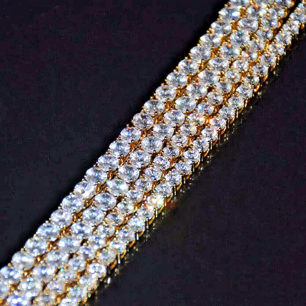 Tennis Chain Necklace Zircon Men Women Iced Out Hip Hop 6mm Copper Love Gift New