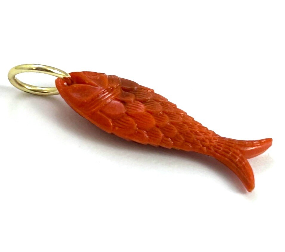 Fish Charm Necklace Pendant Orange Plastic Fish Jewelry For Women Gift Fishing