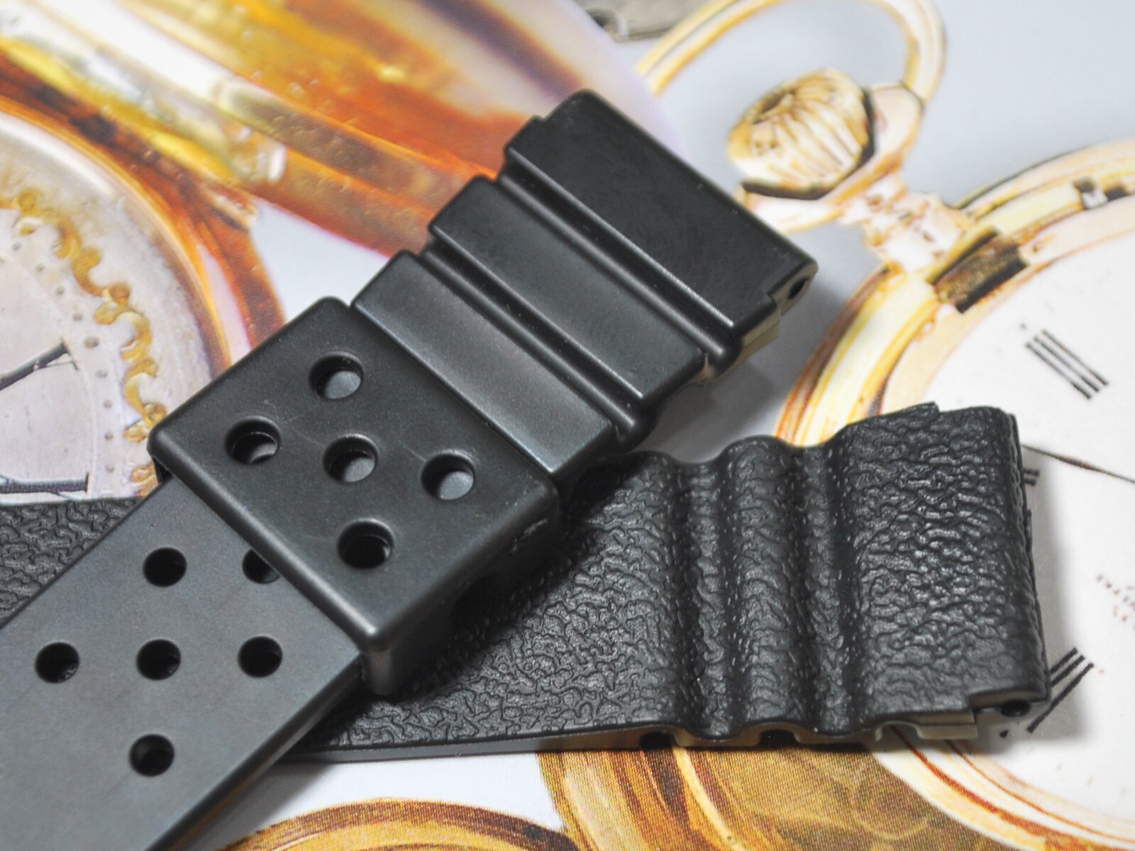 New 22mm Black Rubber Men’s Watch Band for Casio, Seiko Diver Watches