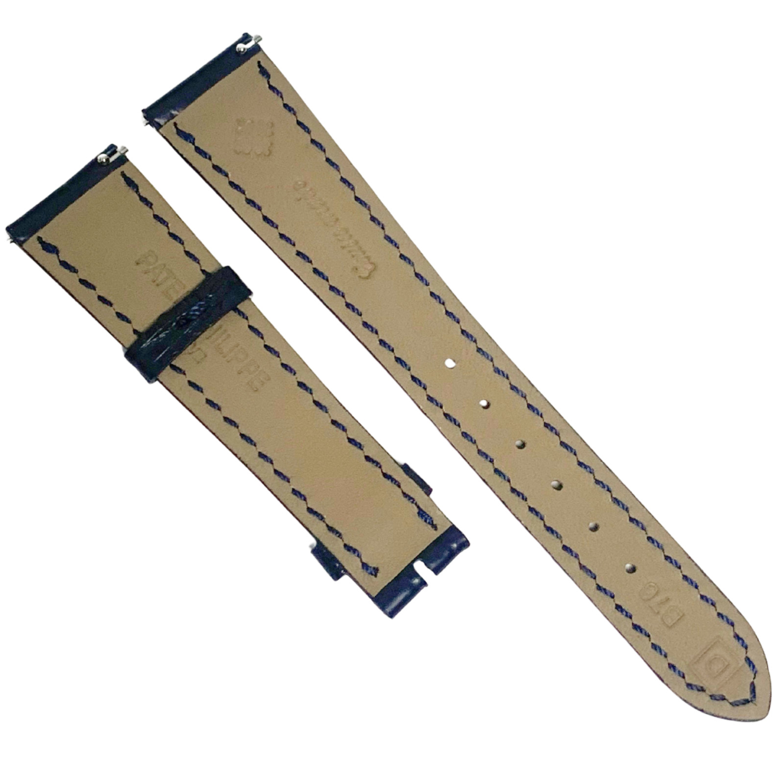 Genuine Patek Philippe dark Blue Leather Watch Band – 20mm x 16mm