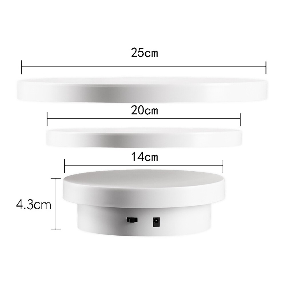 Electric Rotating Display Stand Photography Turntable Base USB 14cm 20cm 25cm